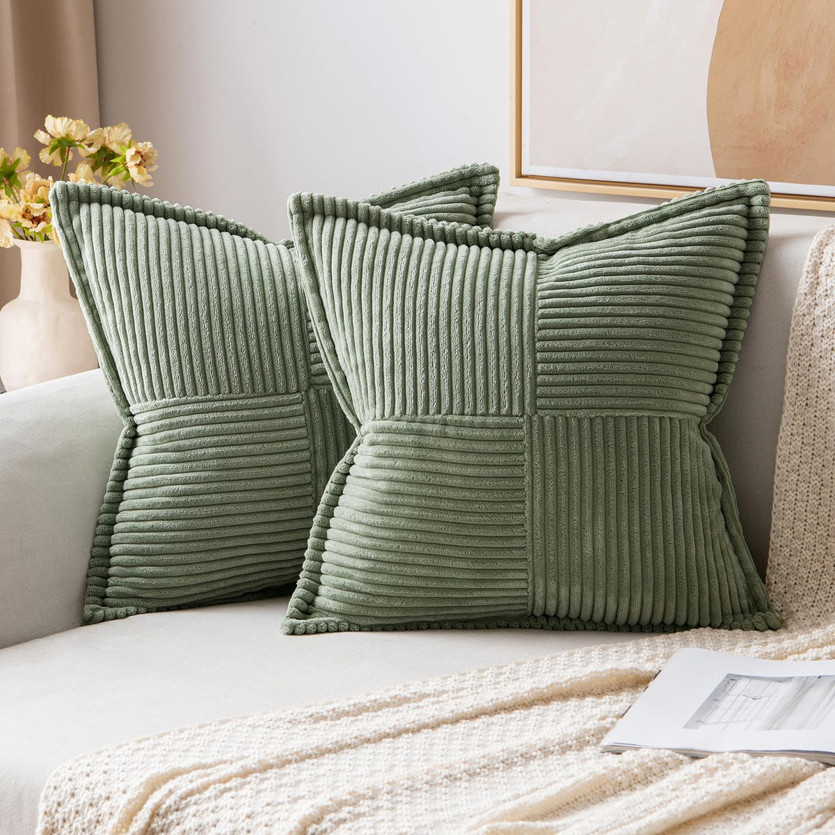MIULEE Fall Rust Decorative Throw Pillow Covers for Couch 18x18 Inch