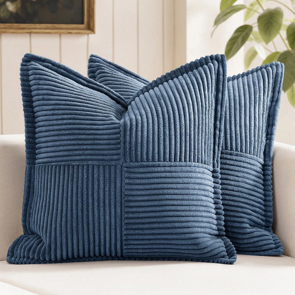 MIULEE Decorative Throw Pillow Covers for Couch 18x18 Inch Beige 2 Pack