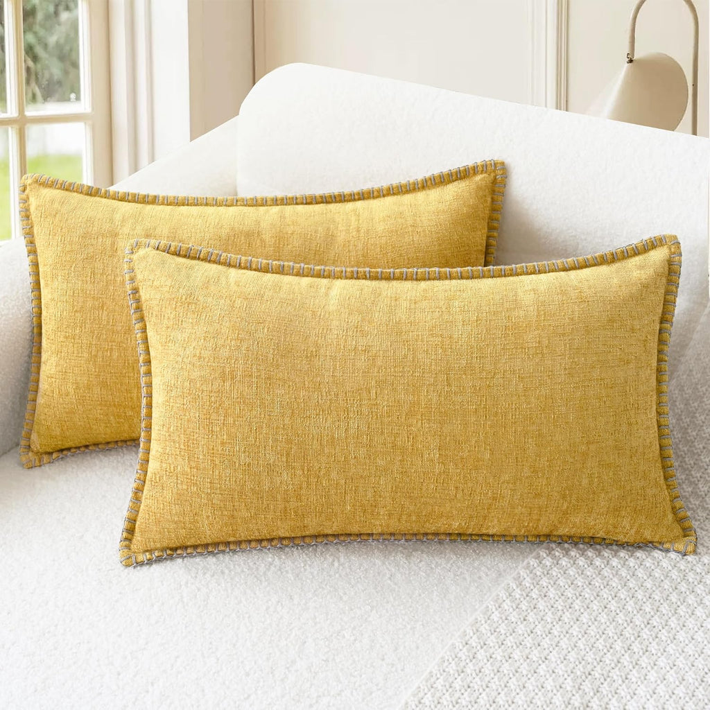 CaliTime Decorative Couch Throw Pillow Covers 20 X 12 Inches Gold