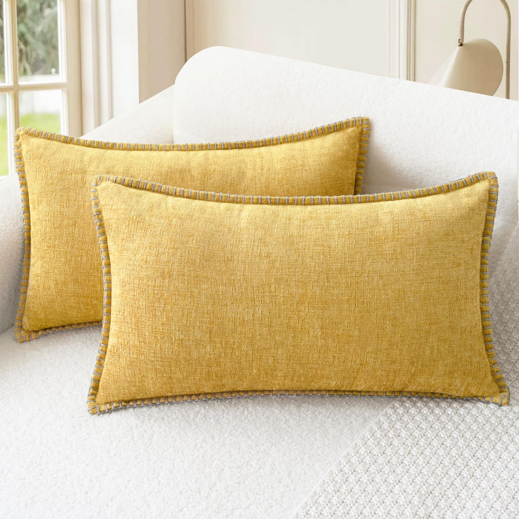 CaliTime Decorative Couch Throw Pillow Covers 20 X 12 Inches Gold