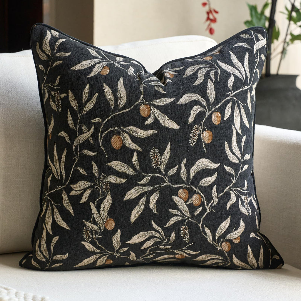 Alerfa Green Floral Throw Pillow Cover 12 x 20 Inch Rectange Luxury Decorative Lumbar Pillow Cover for Couch Living Room Bedroom