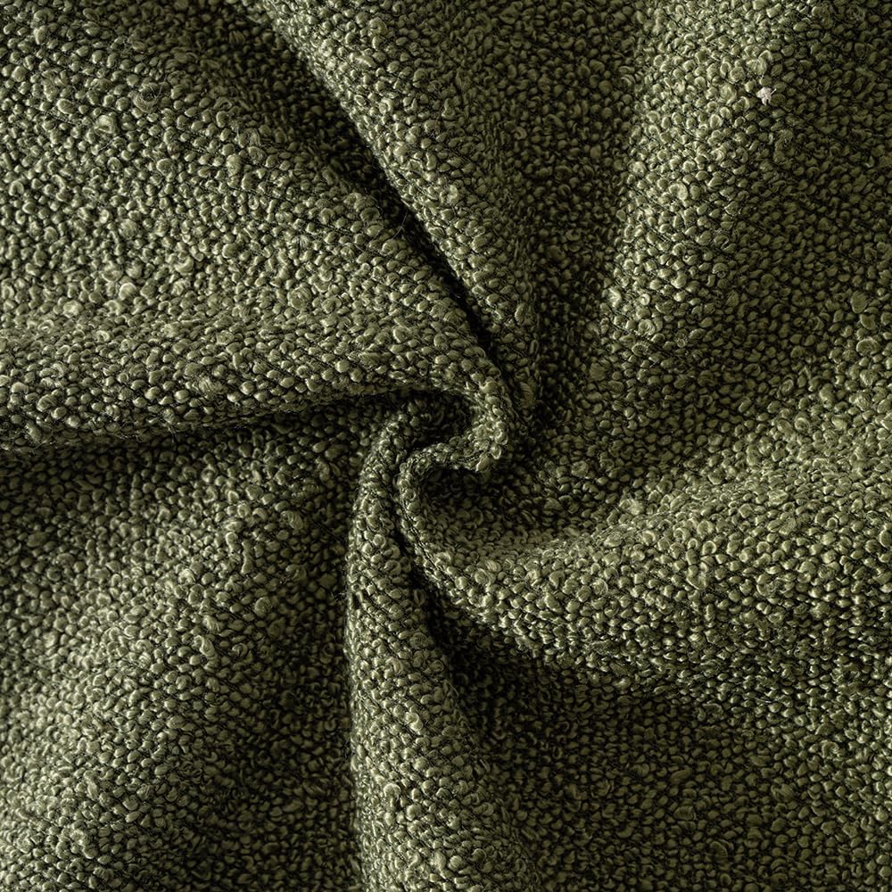 MIULEE Textured Boucle Lumbar Pillow Cover for Bed 12x20 Olive Green