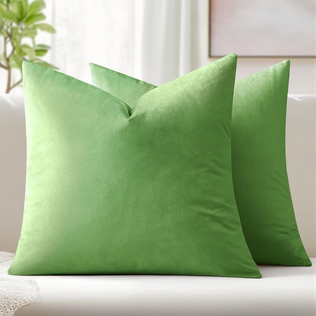 MIULEE Velvet Fall Throw Pillow Covers 20x20 Inch Pack of 2 Burnt Orange