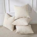 Volcanics Set of 4 Neutral Grey Corduroy Couch Throw Pillow Covers 18x18 in