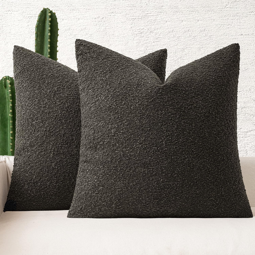 MIULEE 20x20 Decorative Boucle Couch Pillow Covers Beige