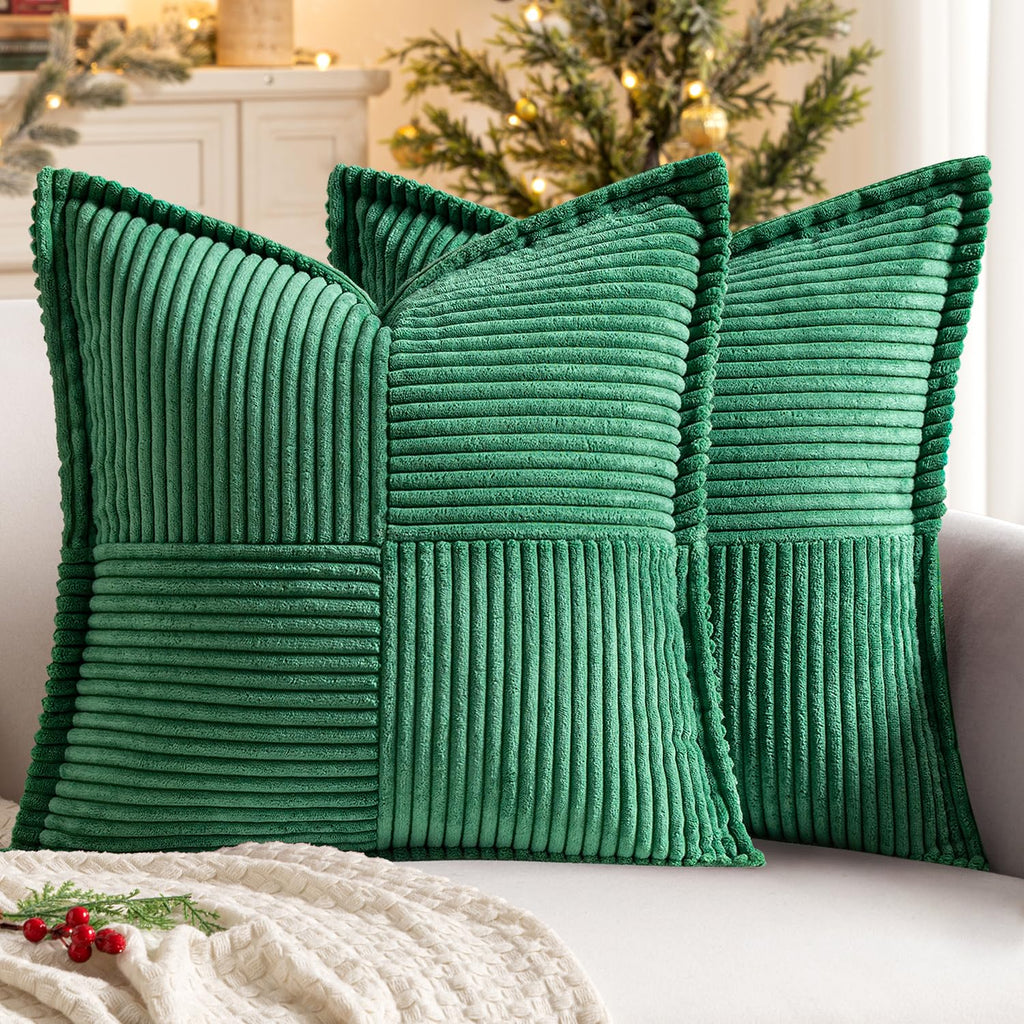 MIULEE Decorative Throw Pillow Covers for Couch 18x18 Inch Beige 2 Pack