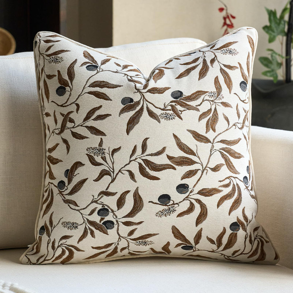 Alerfa Green Floral Throw Pillow Cover 12 x 20 Inch Rectange Luxury Decorative Lumbar Pillow Cover for Couch Living Room Bedroom