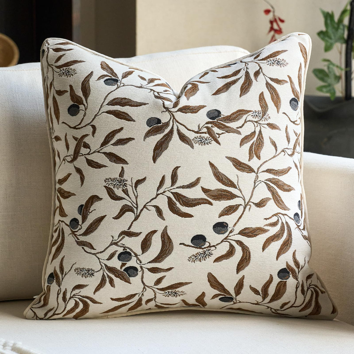 Alerfa Green Floral Throw Pillow Cover 12 x 20 Inch Rectange Luxury Decorative Lumbar Pillow Cover for Couch Living Room Bedroom