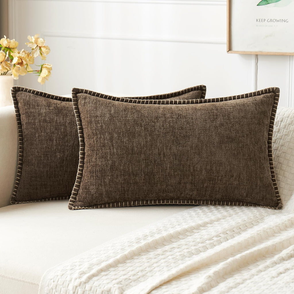 MIULEE Fall Decorative Couch Throw Pillow Covers 18x18 Inch Burnt Orange