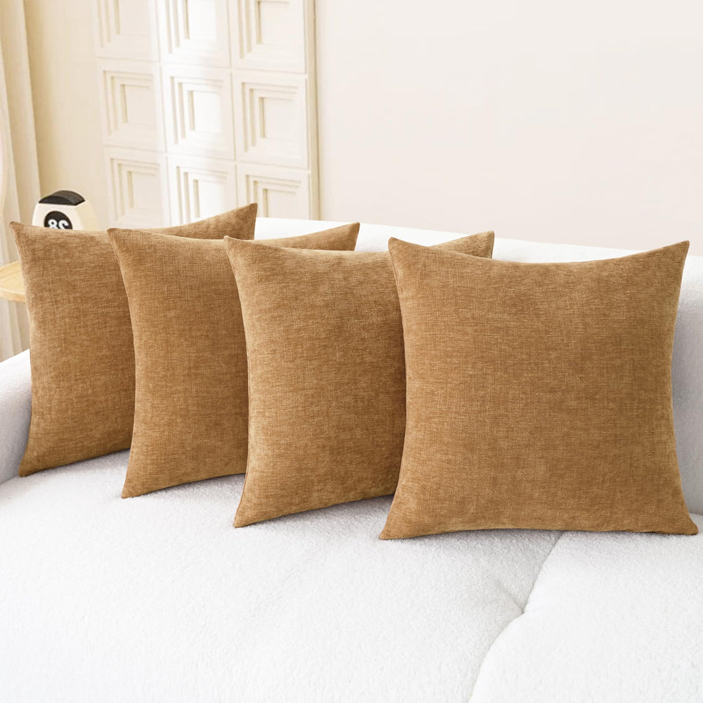 CaliTime Decorative Couch Throw Pillow Covers 18 X 18 Inches Medium Grey