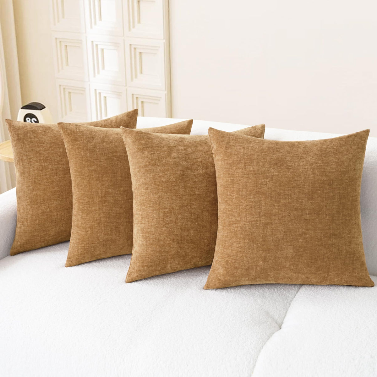 CaliTime Decorative Couch Throw Pillow Covers 18 X 18 Inches Medium Grey