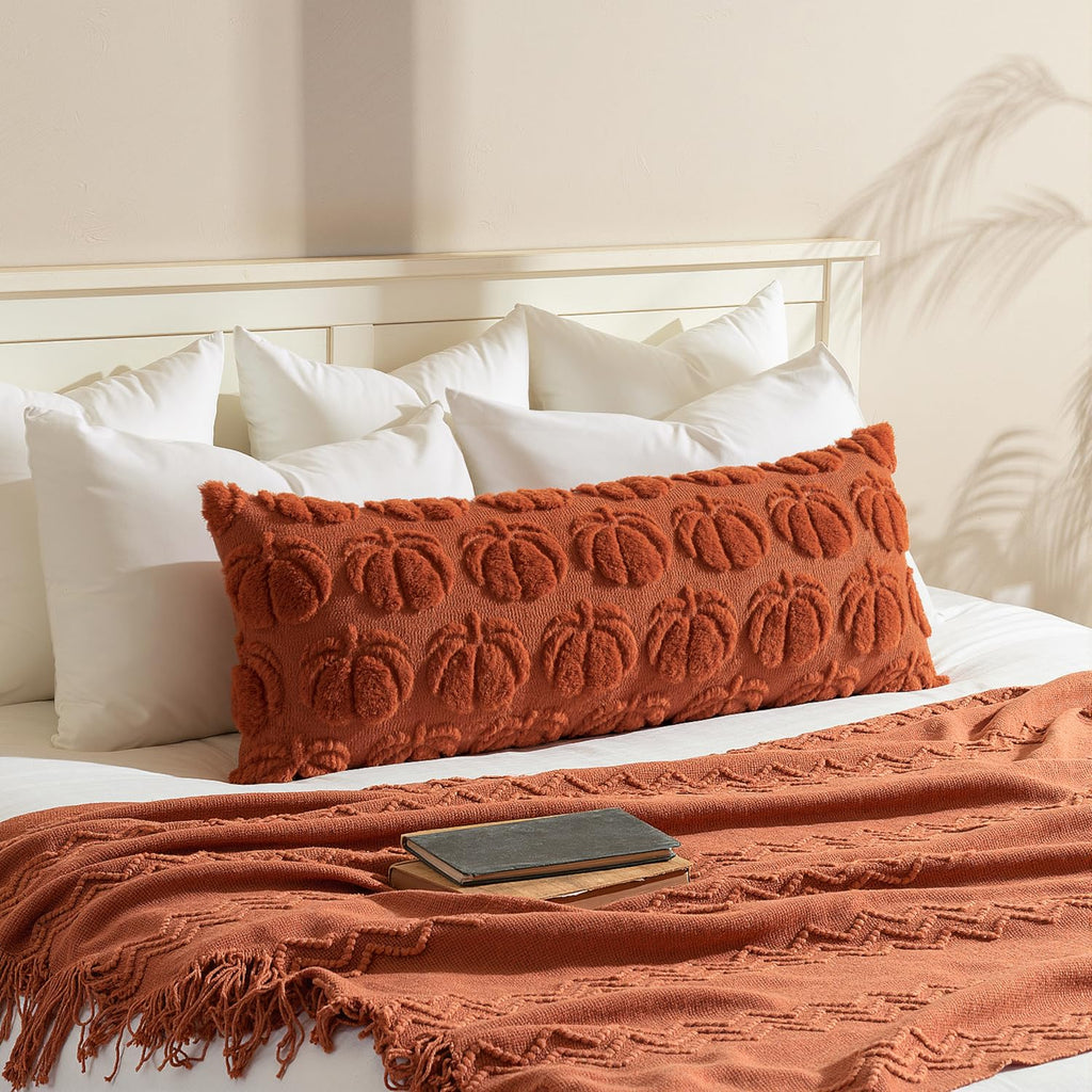 MIULEE Fall Pillow Covers Pumpkin Fall Decor 18x18 Dark Rust