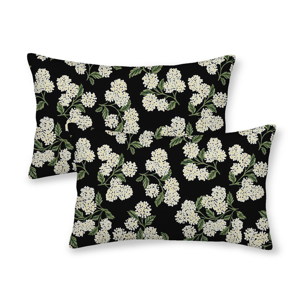 Floral Outdoor Pillow Covers 18x18 Inch Set of 2 Blue Green