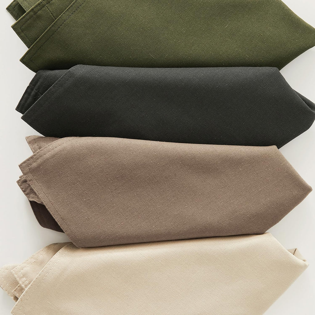 MIULEE Pack of 2 Decorative Linen Pillow Covers 18x18 Inch Olive Green