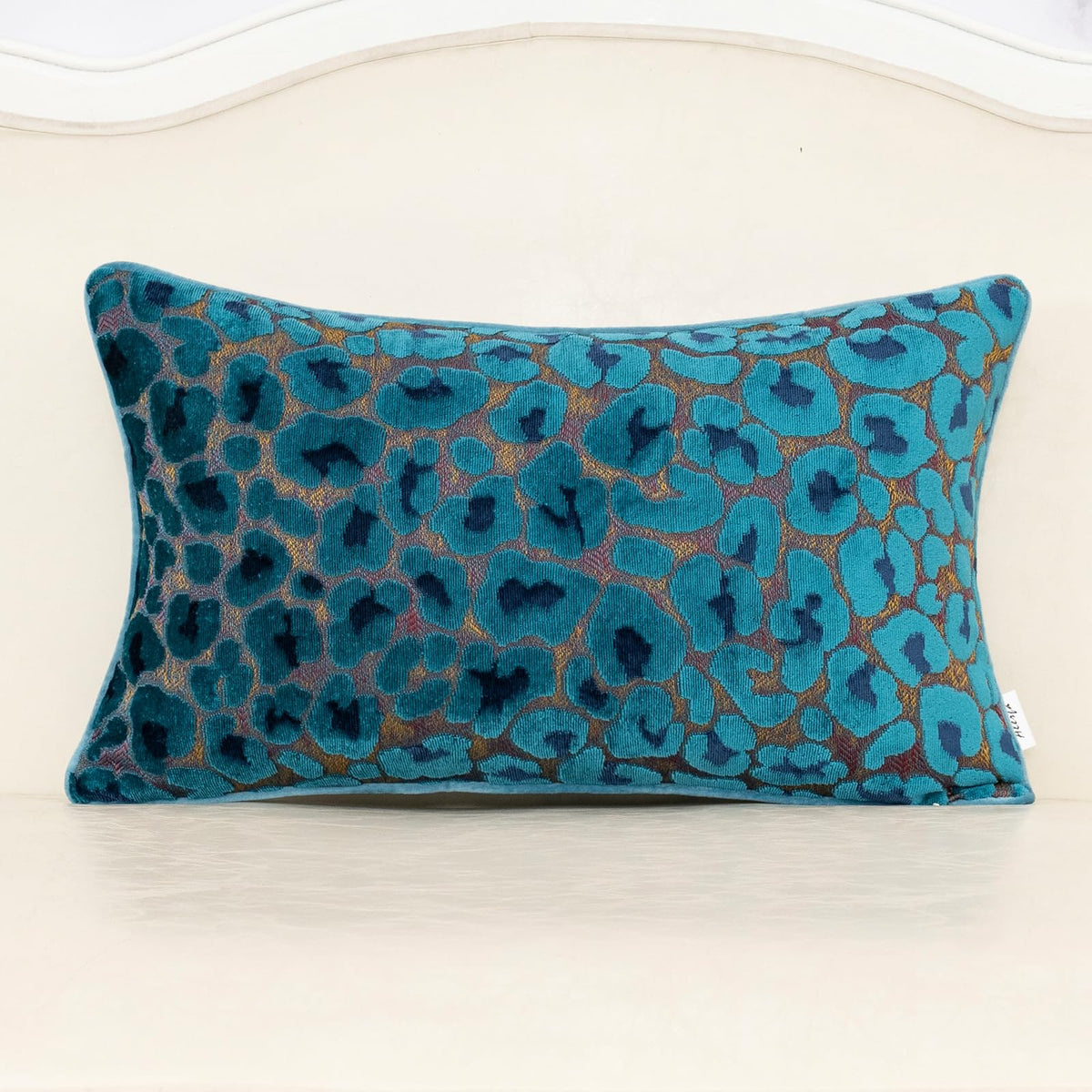 Alerfa Green Brown Floral Throw Pillow Cover 18 x 18 Inch Cut Velvet Sqaure Luxury Decorative Pillow Cover for Couch Living Room Bedroom