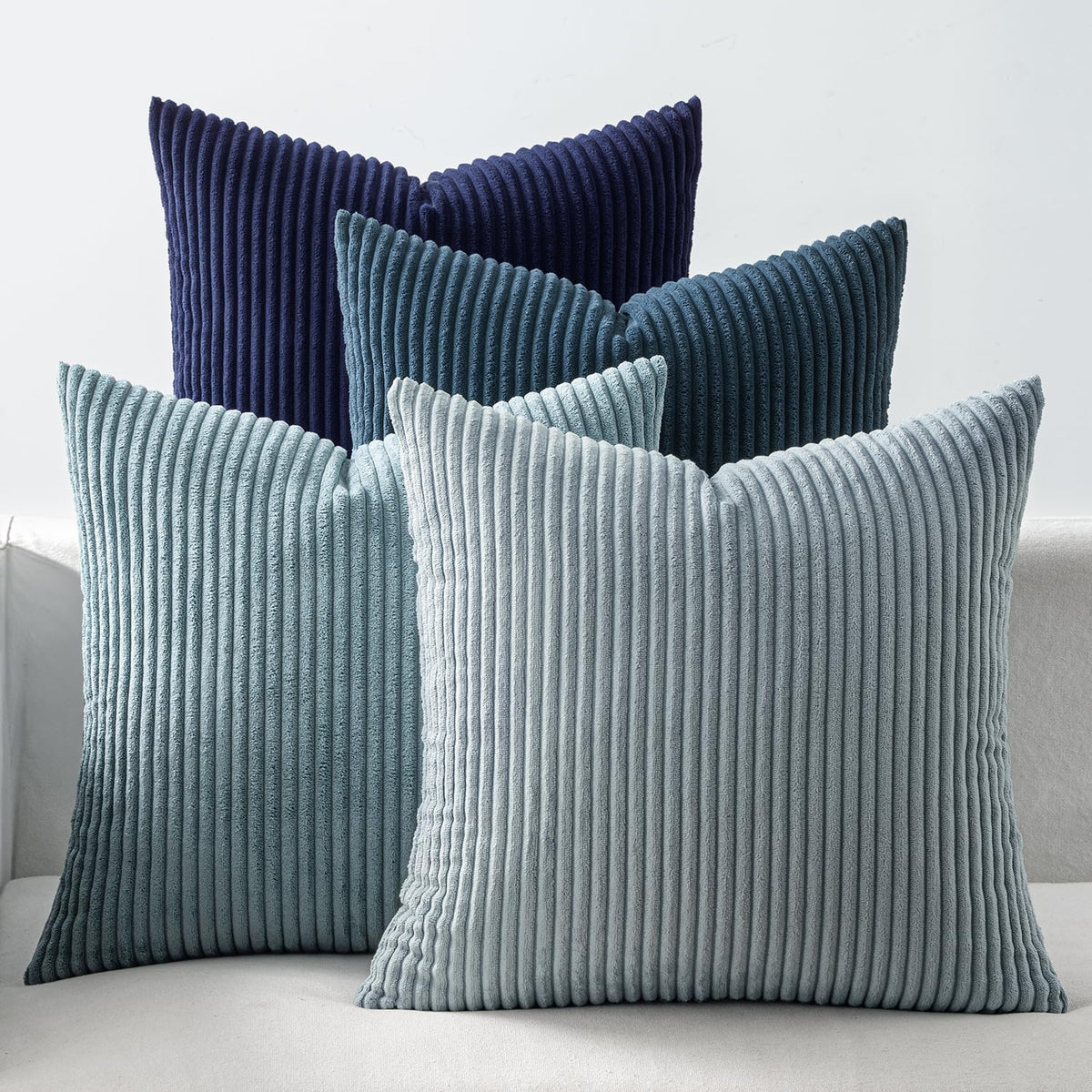 EMEMA Teal Orange Decorative Throw Pillow Covers 18x18 Inch Set of 4