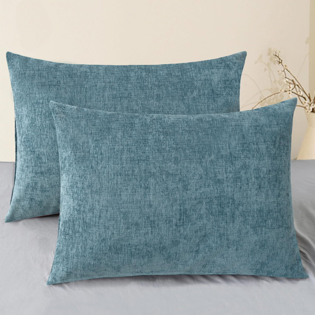 CaliTime Decorative Couch Throw Pillow Covers 18 X 18 Inches Medium Grey