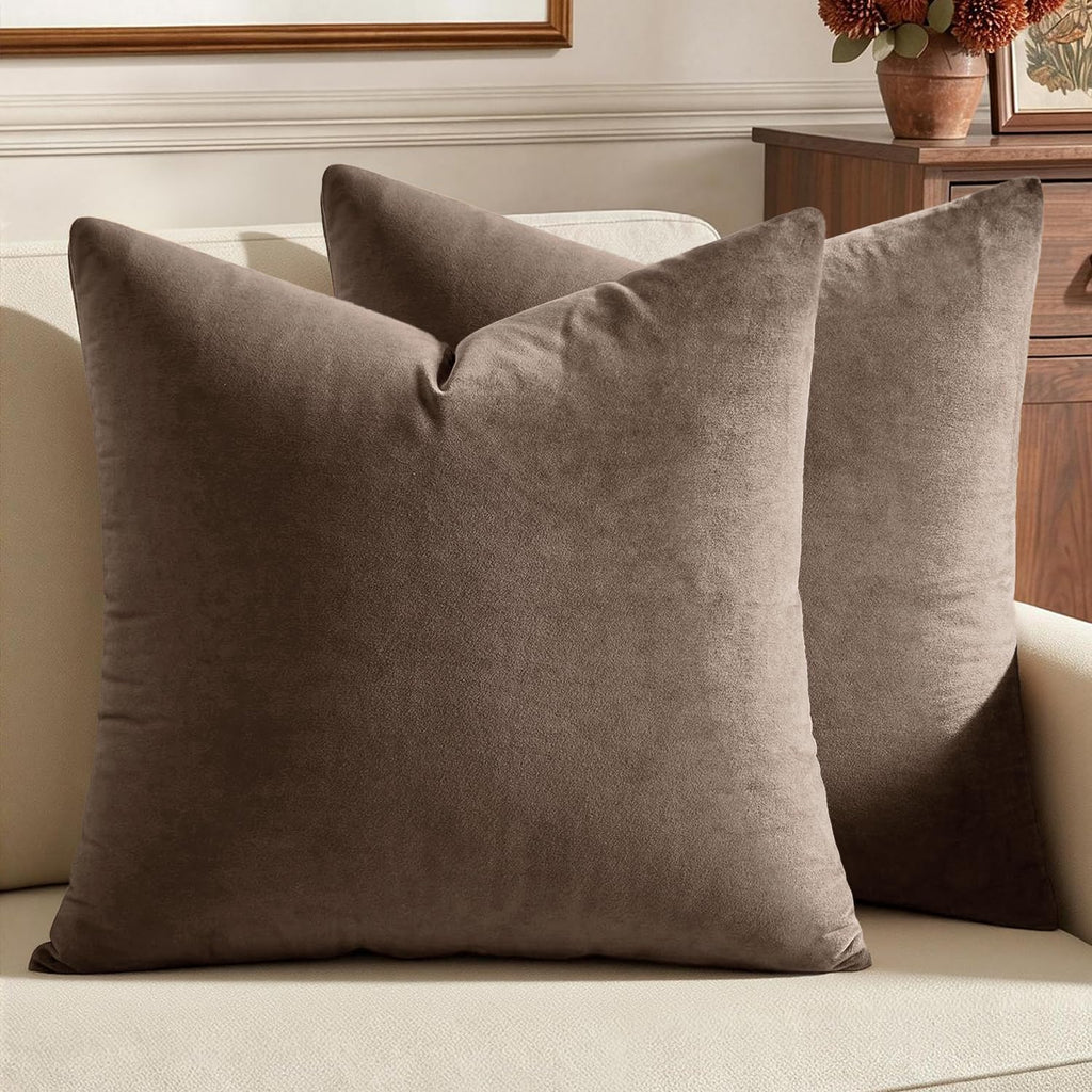 MIULEE Velvet Fall Throw Pillow Covers 20x20 Inch Pack of 2 Burnt Orange