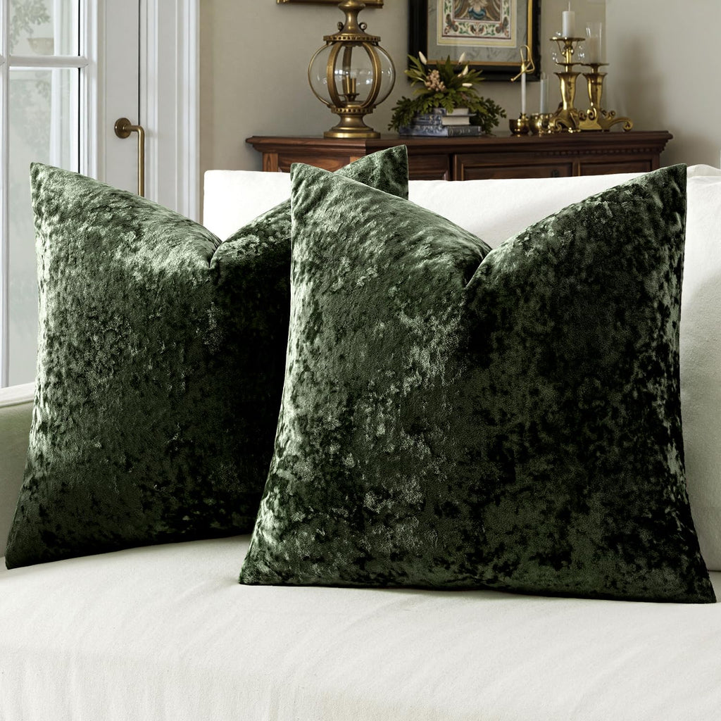 MIULEE Fall Velvet Throw Pillow Covers Burnt Orange 18x18 inch Set of 2