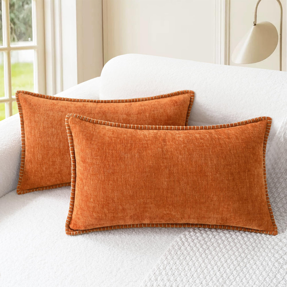 CaliTime Decorative Couch Throw Pillow Covers 20 X 12 Inches Gold