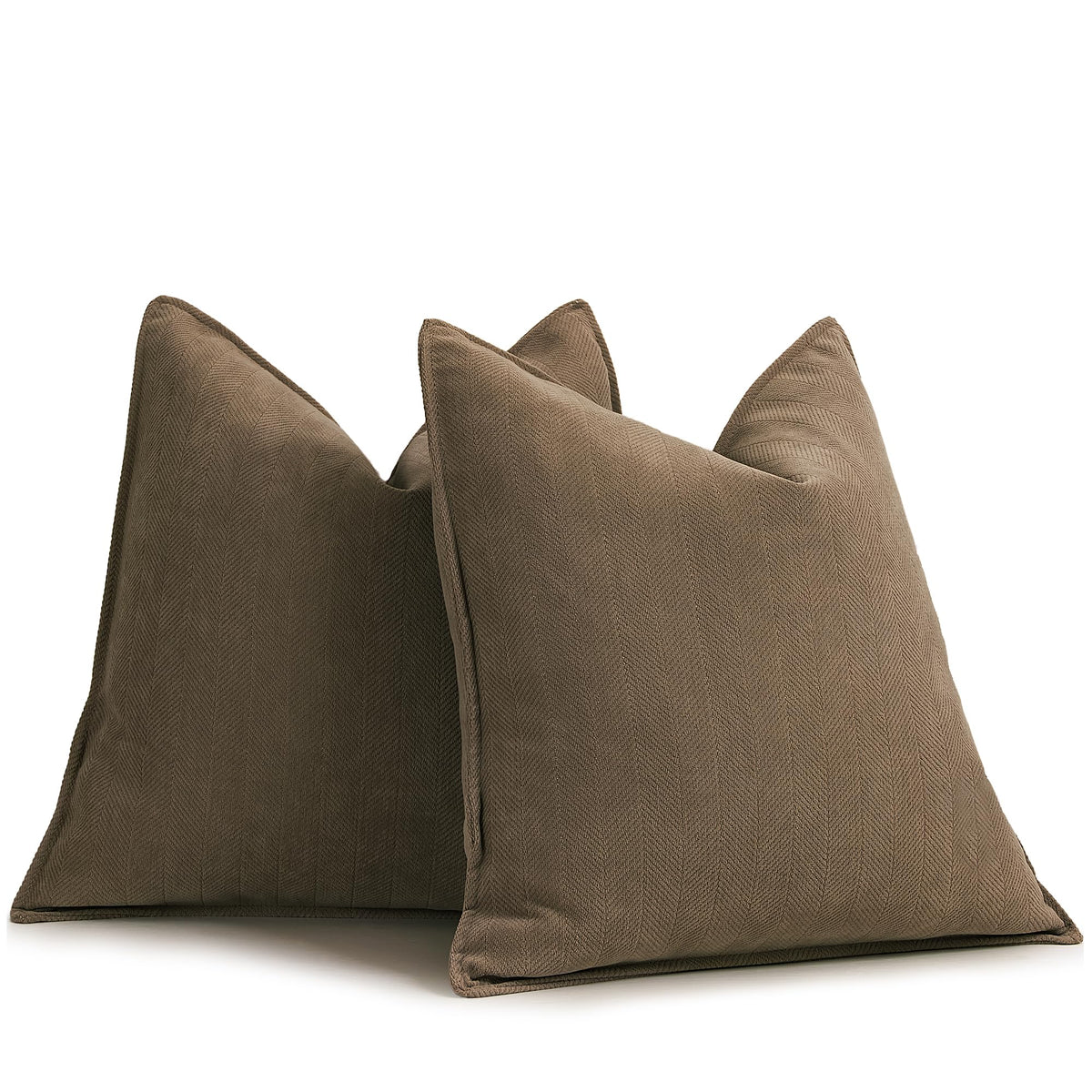 ZWJD Beige Pillow Covers 20x20 Set of 2 Chenille Throw Pillow Covers with Elegant Design Soft and Luxurious Decorative Throw Pillows for Couch, Bed, and Home Decor