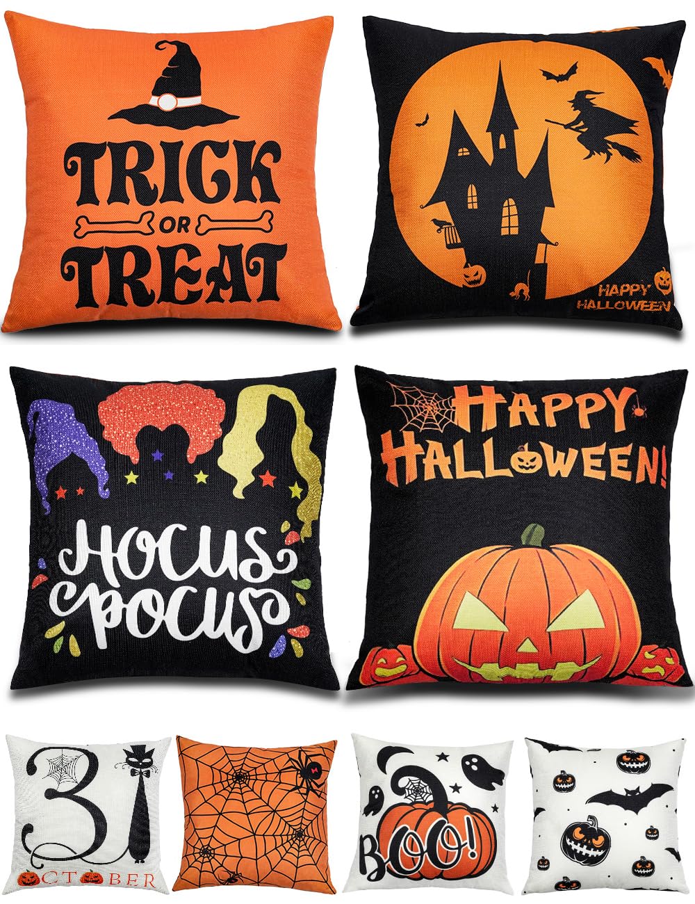 TOYPOPOR Fall Pillow Covers 20x20 4Pcs Double‑Sided Print Autumn Home Decor