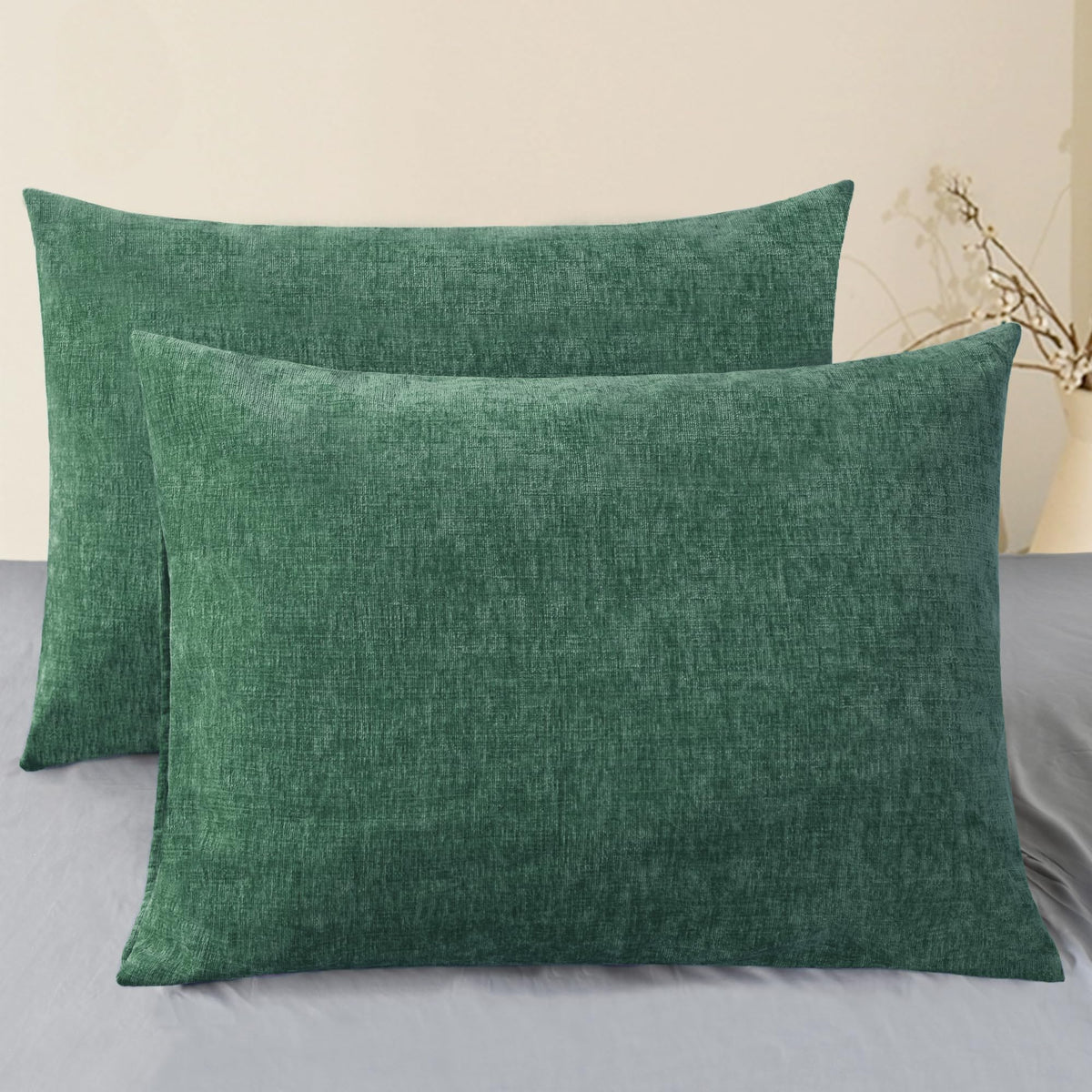 CaliTime Decorative Couch Throw Pillow Covers 18 X 18 Inches Medium Grey