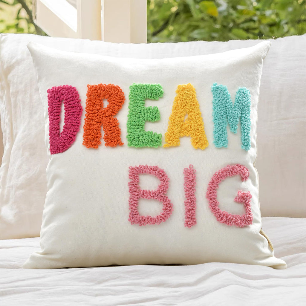 Boho Pillow Covers 18X18 Inch Boho Tufted Throw Pillow Covers Decorative Tassels Cushion Cover Farmhouse Pillow Case for Couch Sofa Bed Living Room Bedroom, Green