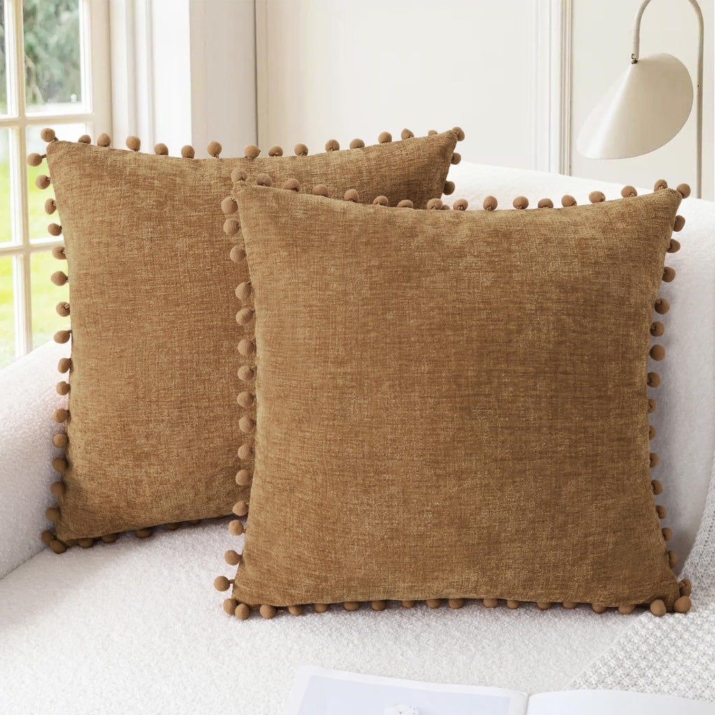 CaliTime Decorative Couch Throw Pillow Covers 20 X 12 Inches Gold
