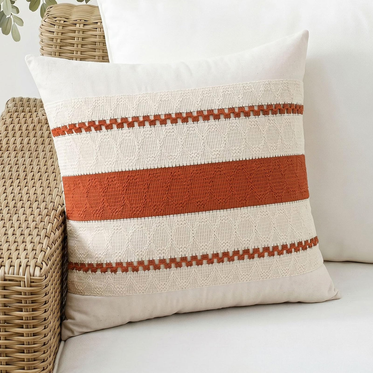 Fancy Homi Set of 1 Sage Green Boho Lumbar Decorative Throw Pillow Covers 12x20 Inch for Living Room Bedroom Couch Bed Chair, Rustic Retro Cushion Case, Bohemian Room Home Decor