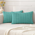 MIULEE Fall Corduroy Decorative Throw Pillow Covers 18x18 Rust Pack of 2