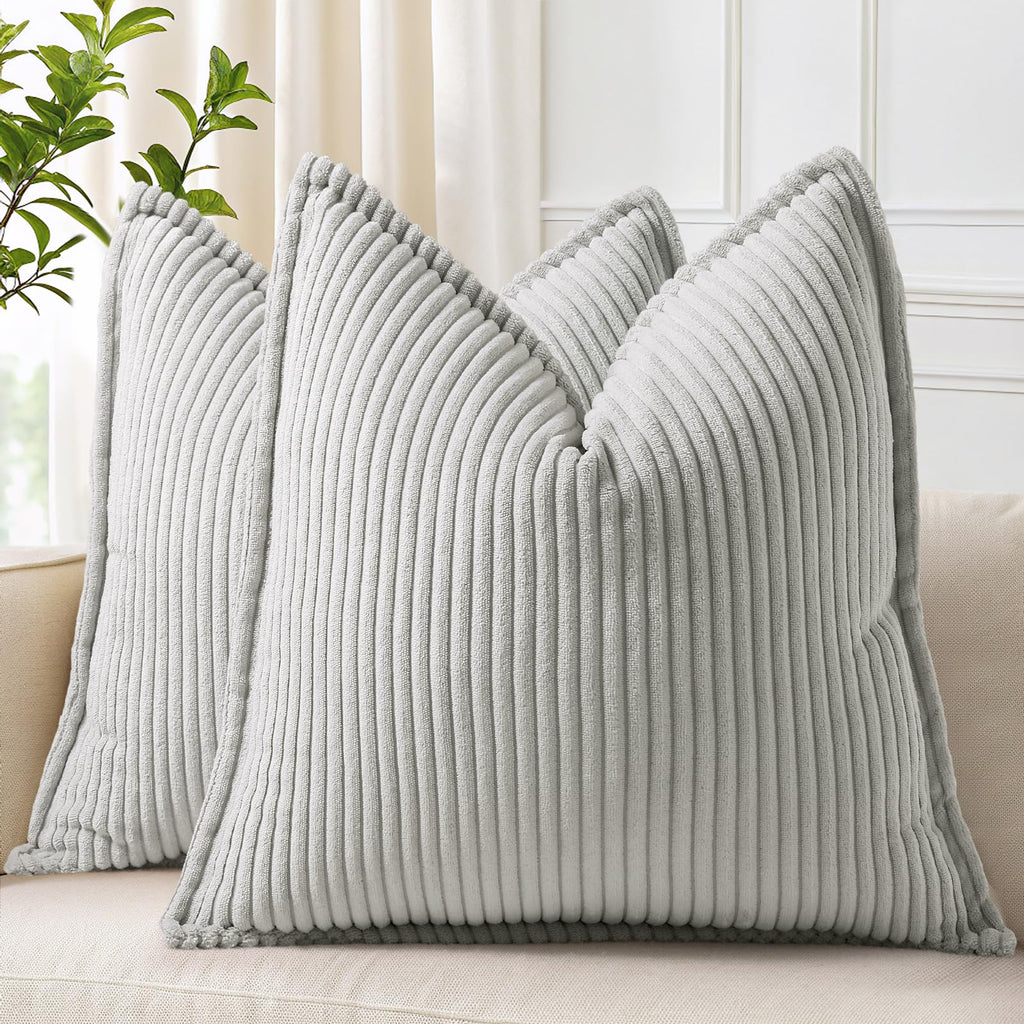 decorUhome Fall Corduroy Navy Blue Throw Pillow Covers 24x24 Set of 2