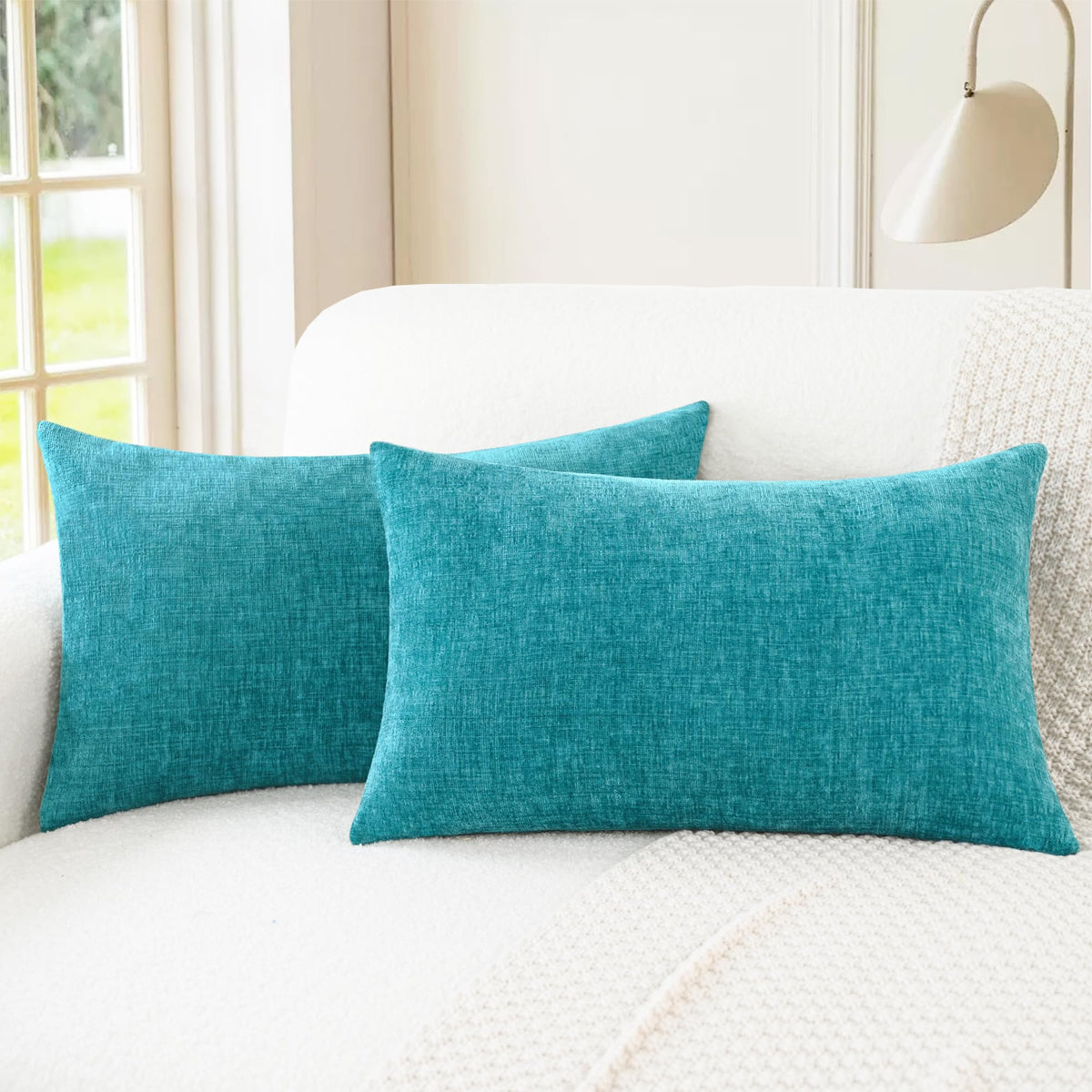 CaliTime Decorative Couch Throw Pillow Covers 18 X 18 Inches Medium Grey