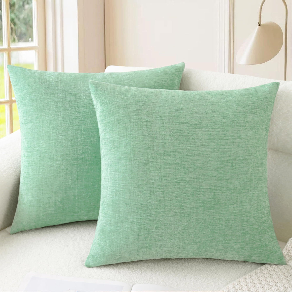 CaliTime Decorative Couch Throw Pillow Covers 18 X 18 Inches Medium Grey