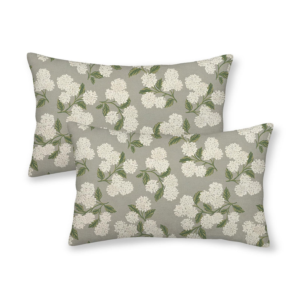 Floral Outdoor Pillow Covers 18x18 Inch Set of 2 Blue Green