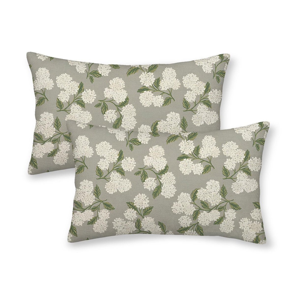 Floral Outdoor Pillow Covers 18x18 Inch Set of 2 Blue Green