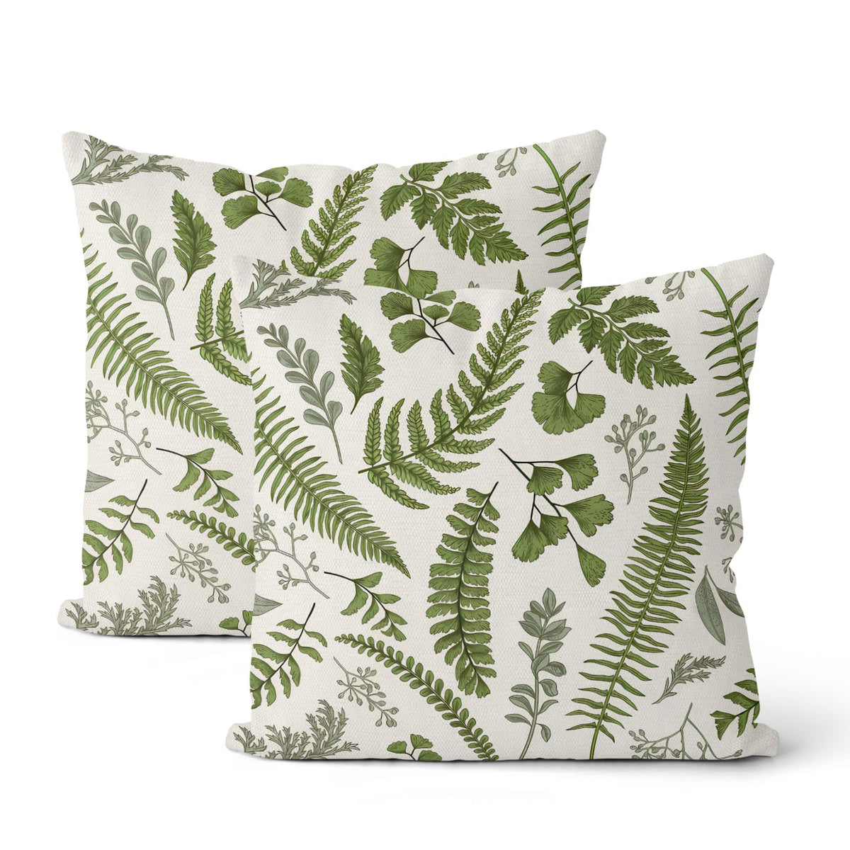 Floral Outdoor Pillow Covers 18x18 Inch Set of 2 Blue Green