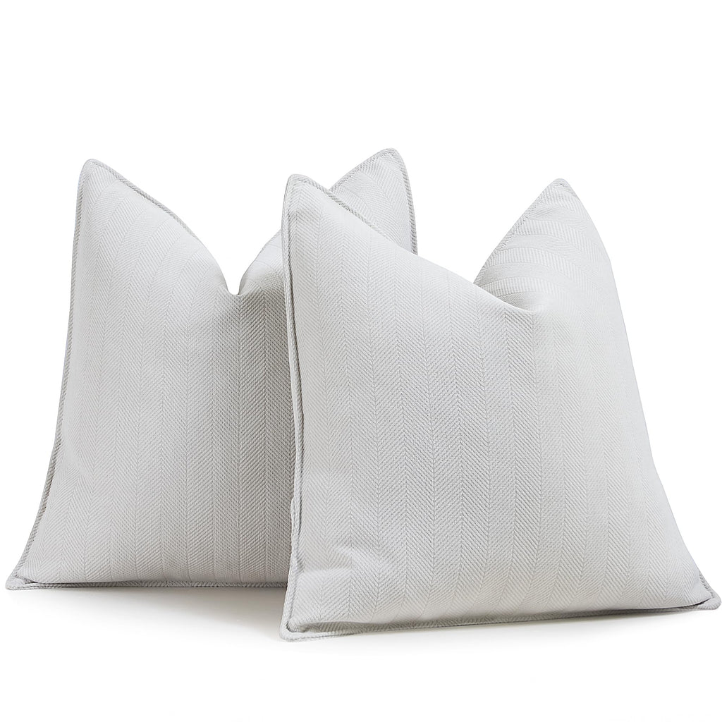 ZWJD Beige Pillow Covers 20x20 Set of 2 Chenille Throw Pillow Covers with Elegant Design Soft and Luxurious Decorative Throw Pillows for Couch, Bed, and Home Decor