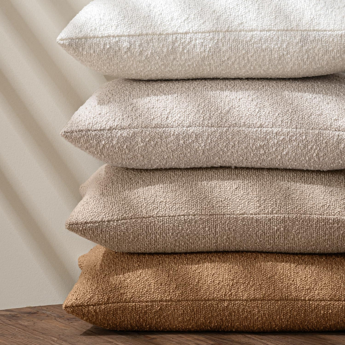 MIULEE 20x20 Decorative Boucle Couch Pillow Covers Beige