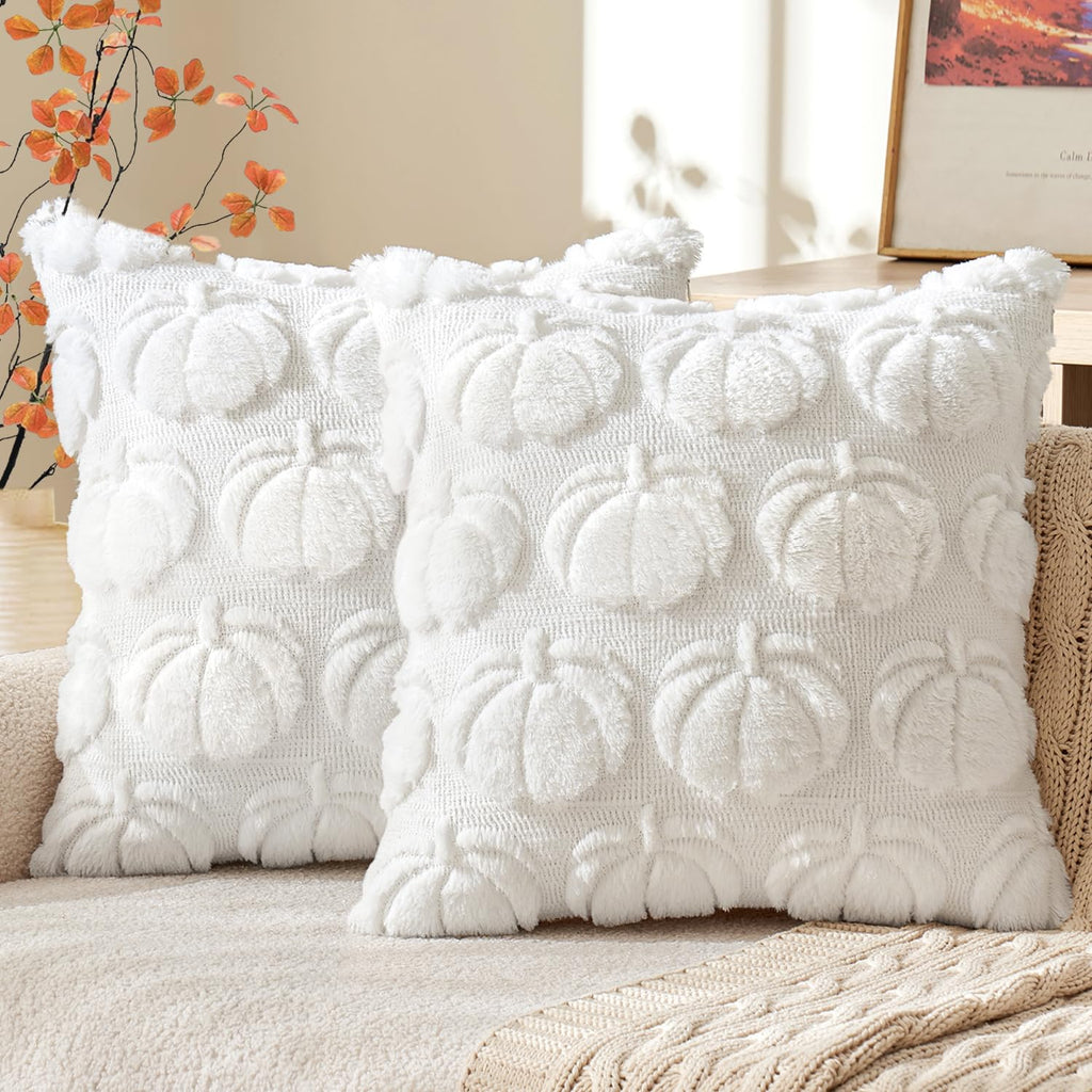 MIULEE Fall Pillow Covers Pumpkin Fall Decor 18x18 Dark Rust