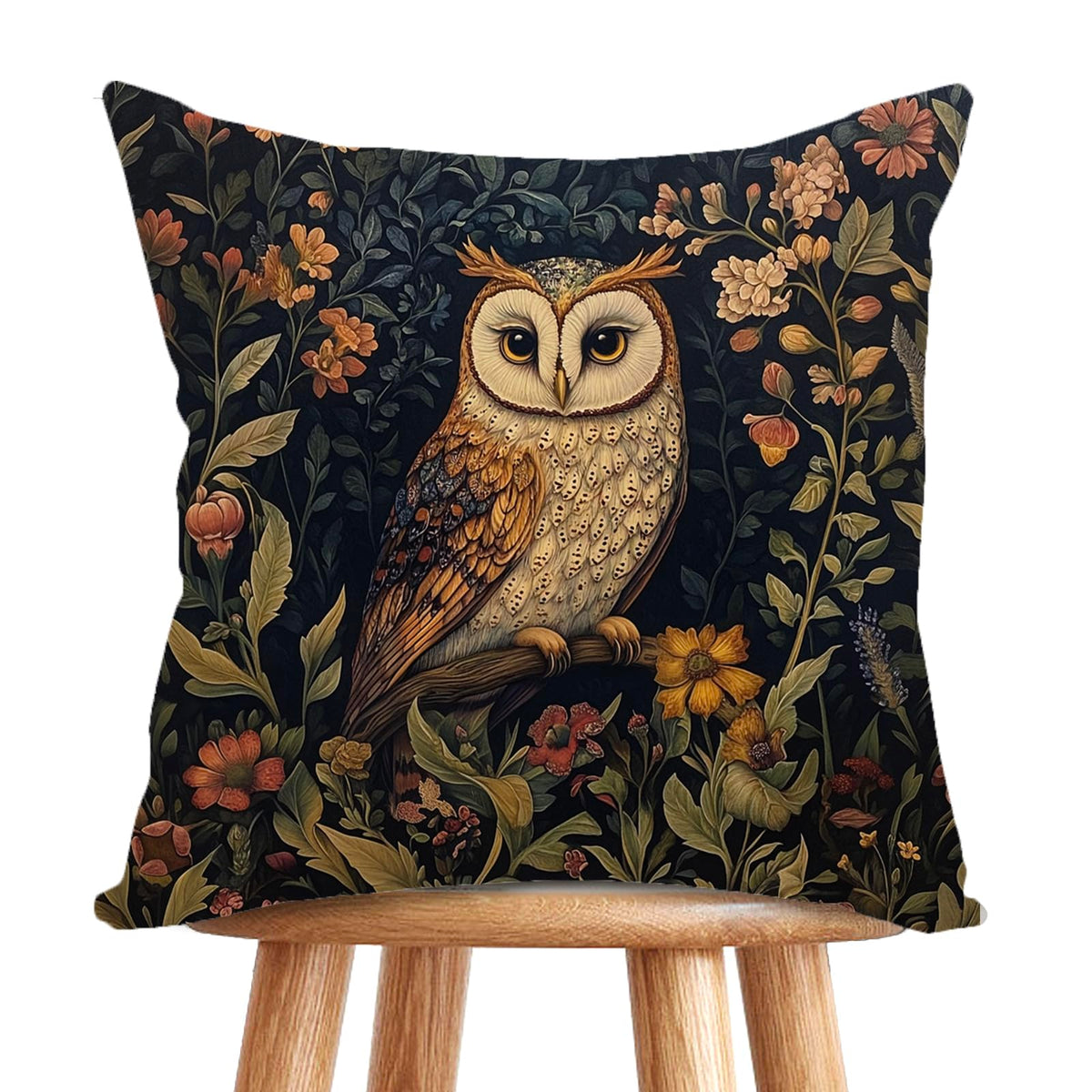 William Morris Abstract Vintage Print Floral Velvet Design Throw Pillow Covers Home Decor, Retro Art Decor Pillowcase Cushion Cover for Bed Sofa Living Room, Square 18x18inch (Black-Floral2)
