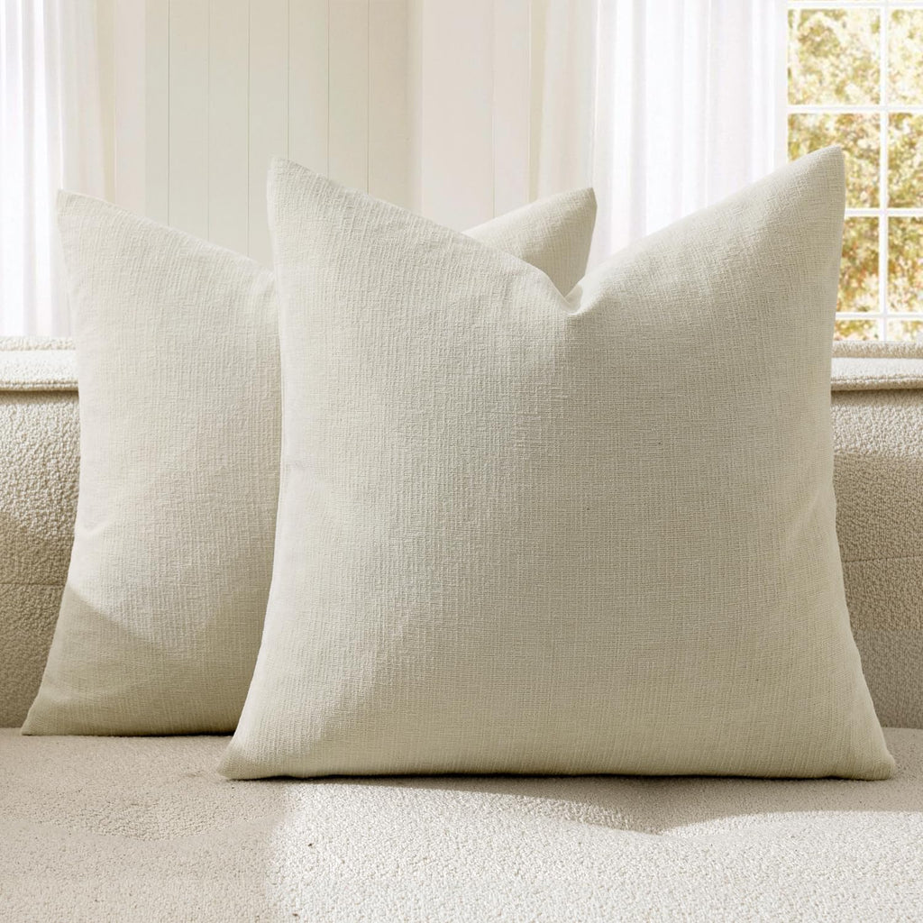 MIULEE Olive Green Chenille Couch Throw Pillow Covers, 18x18
