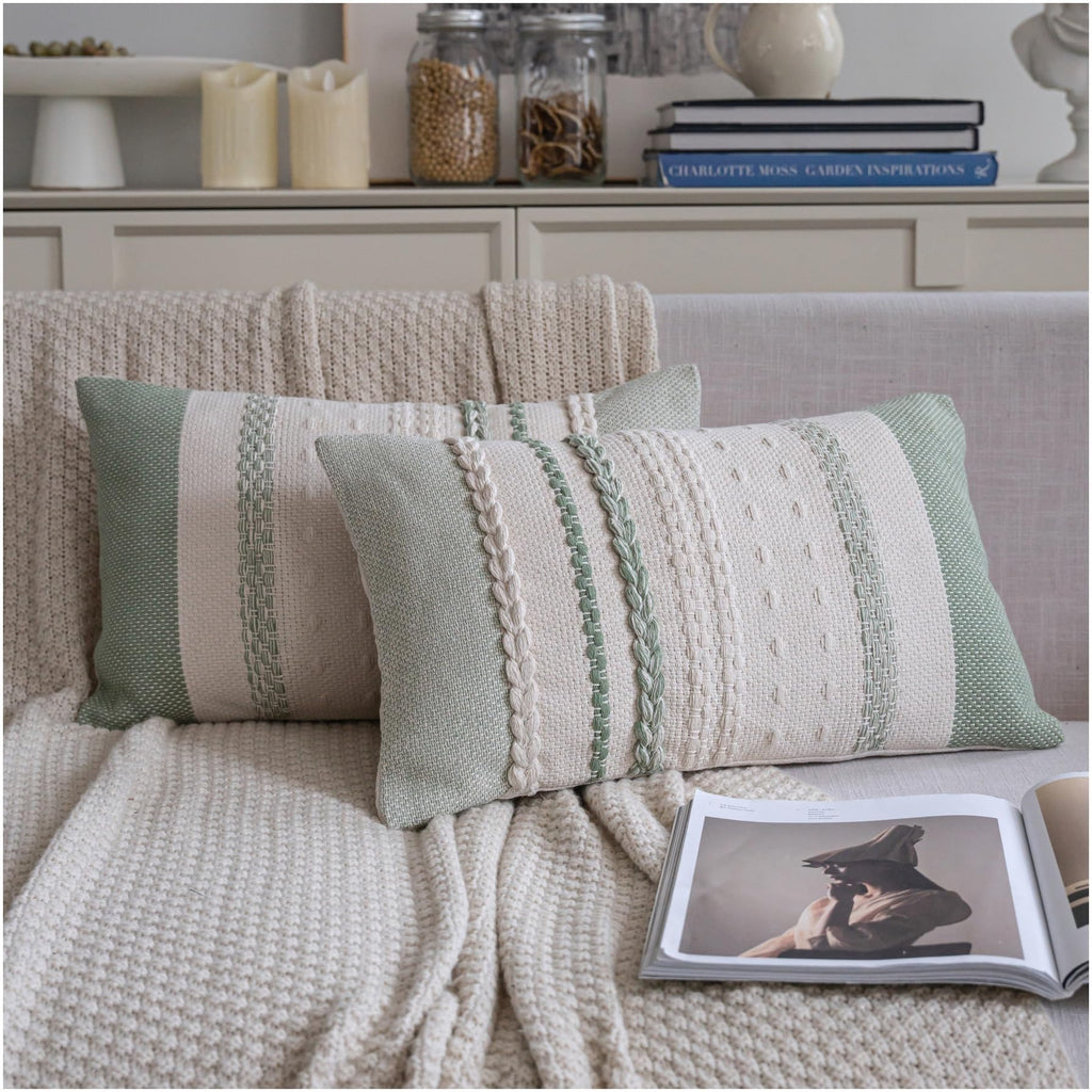 Cethom Boho Throw Pillow Covers 20x20 Inch Set of 2, Blue Textured Decorative Couch Pillow Cases for Farmhouse Home Decor, Accent Cushion Cover for Sofa, Bed, Living Room, Bedroom