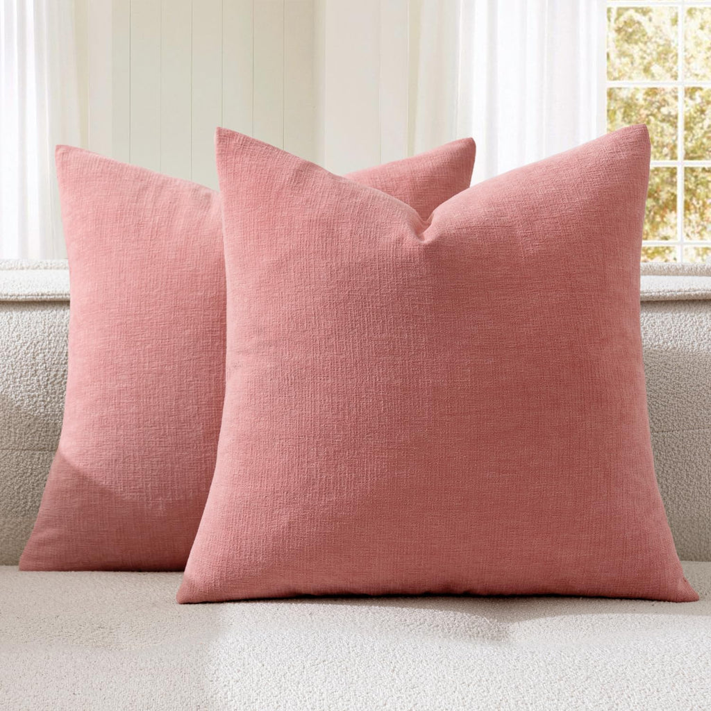 MIULEE Olive Green Chenille Couch Throw Pillow Covers, 18x18