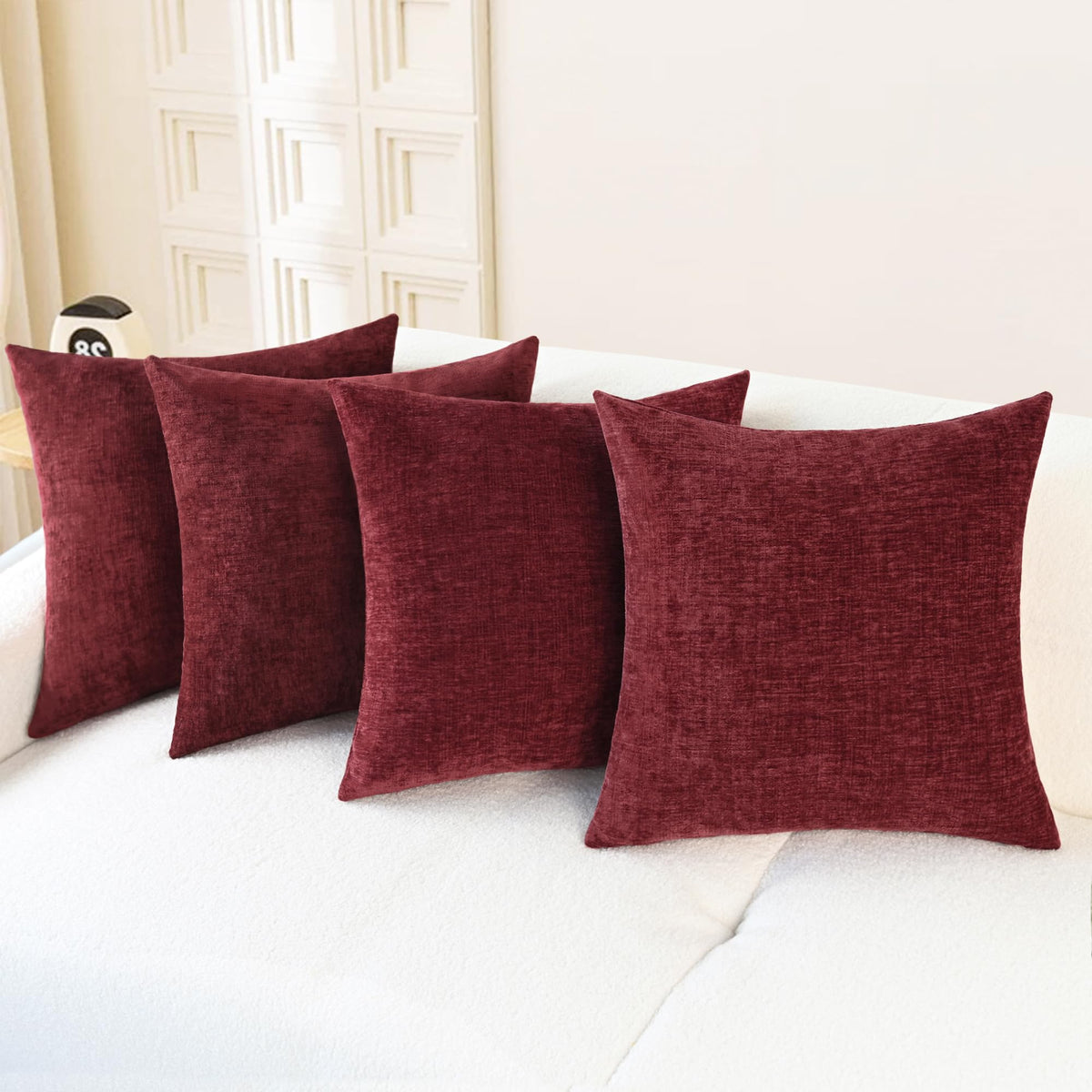 CaliTime Decorative Couch Throw Pillow Covers 18 X 18 Inches Medium Grey