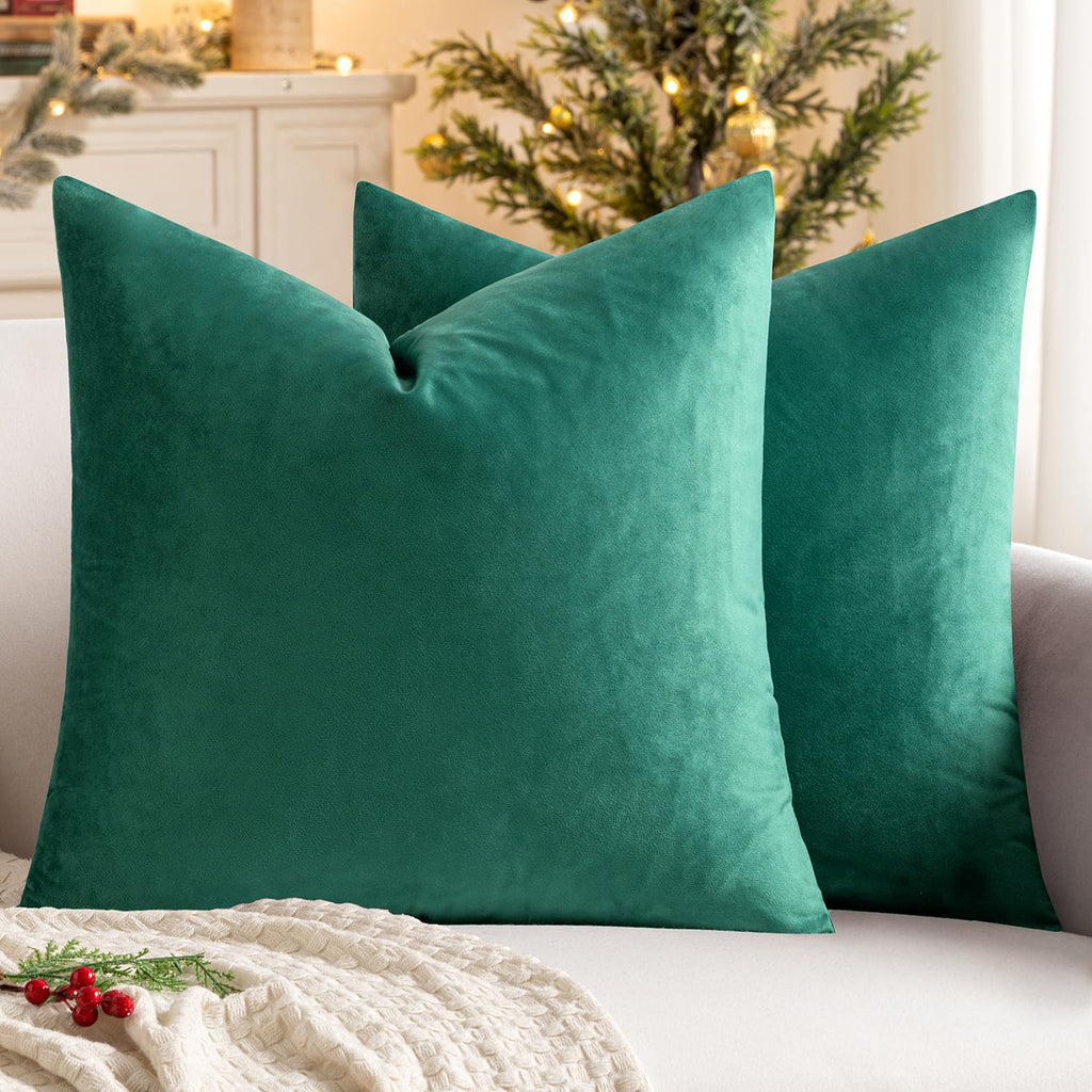 MIULEE Velvet Fall Throw Pillow Covers 20x20 Inch Pack of 2 Burnt Orange
