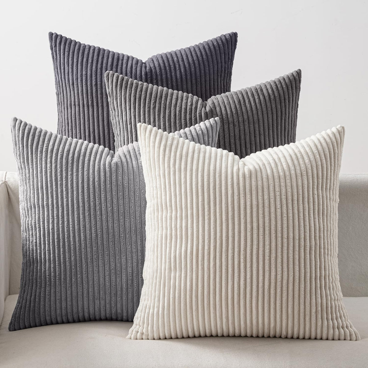 EMEMA Teal Orange Decorative Throw Pillow Covers 18x18 Inch Set of 4