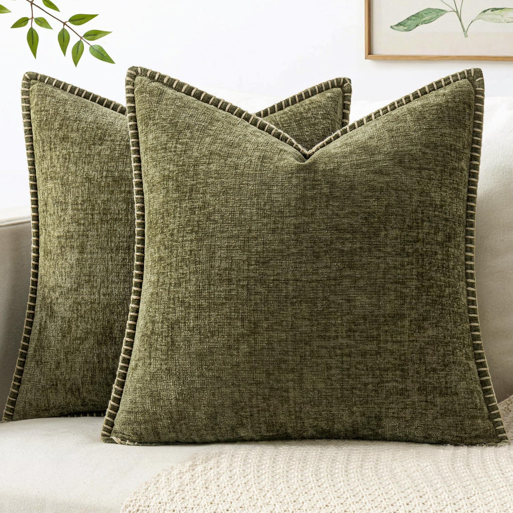 MIULEE Decorative Couch Throw Pillow Covers 18x18 Inch Sage Green 2 Pack