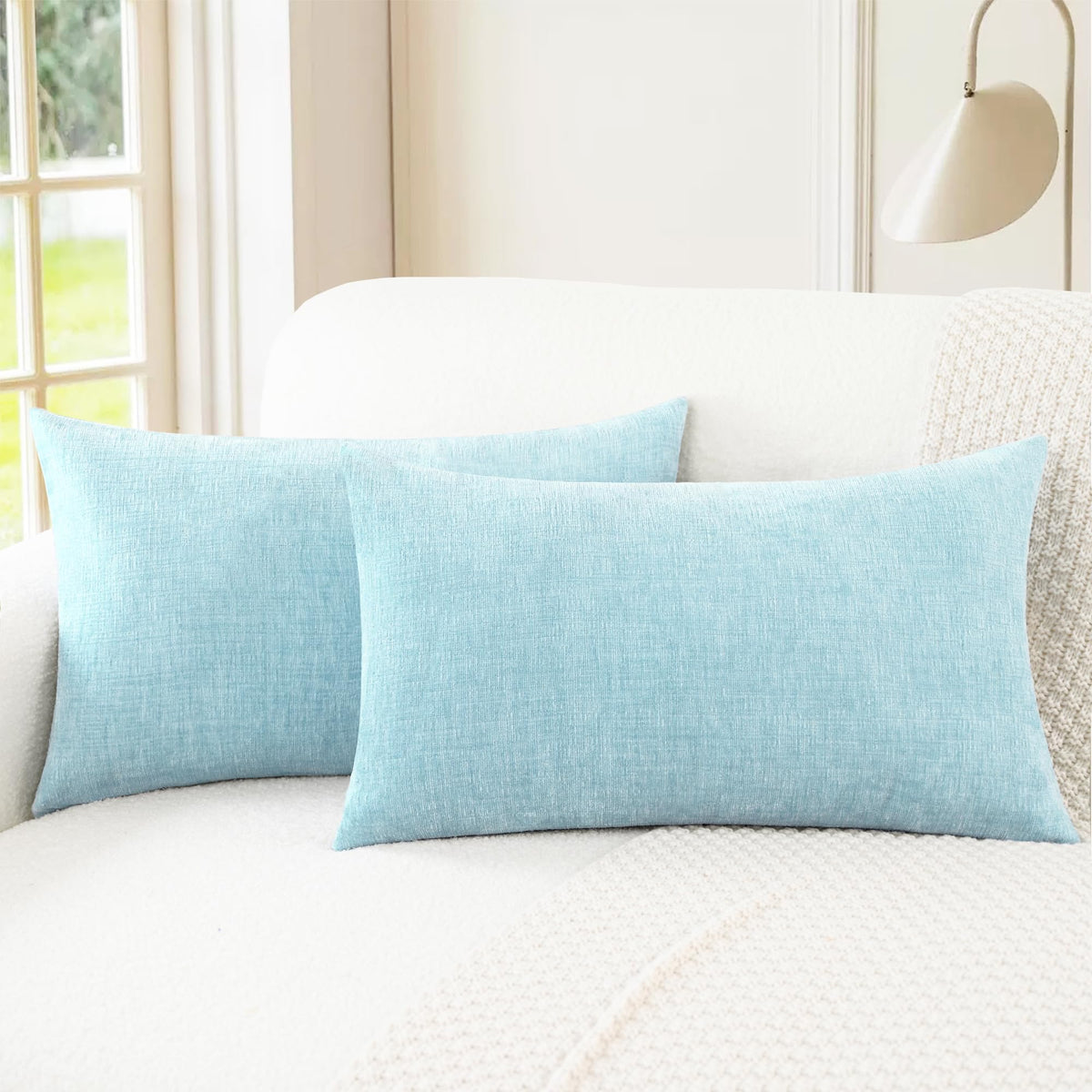 CaliTime Decorative Couch Throw Pillow Covers 18 X 18 Inches Medium Grey