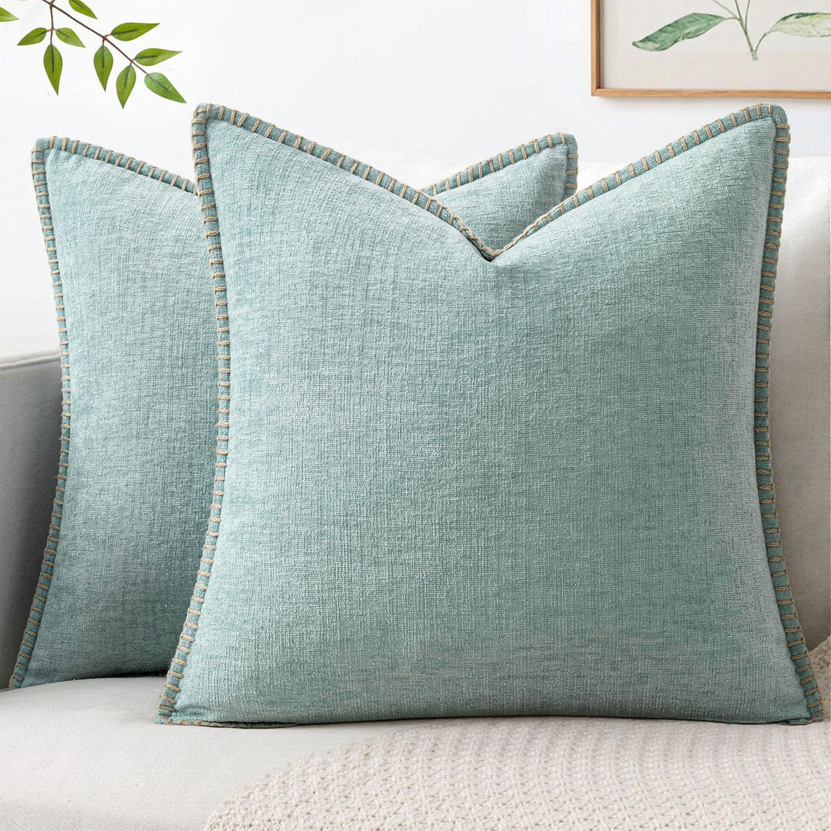 MIULEE Fall Decorative Couch Throw Pillow Covers 18x18 Inch Burnt Orange